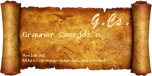 Grauner Cserjén névjegykártya
